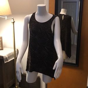 Dressy tapered tank top with slit in the back